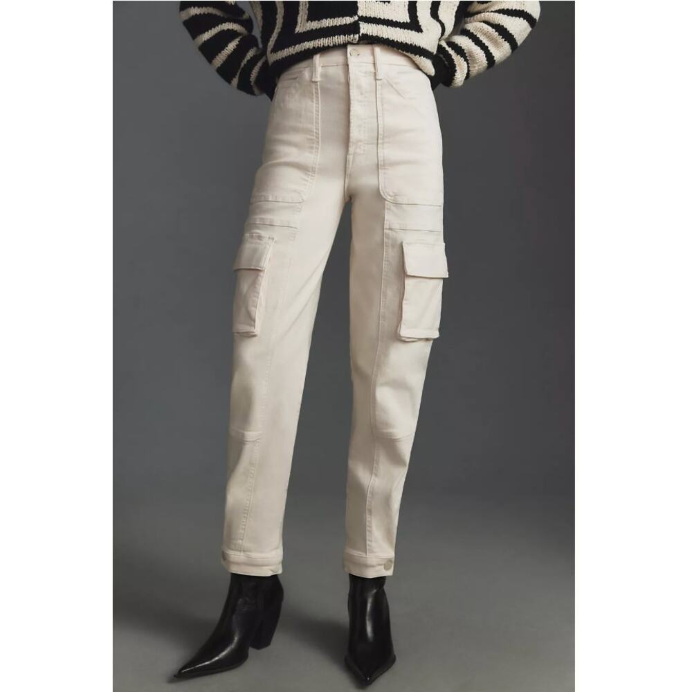Mother The Curbside Cargo Flood Pants Eggnog 33 NWT Barrel Leg
